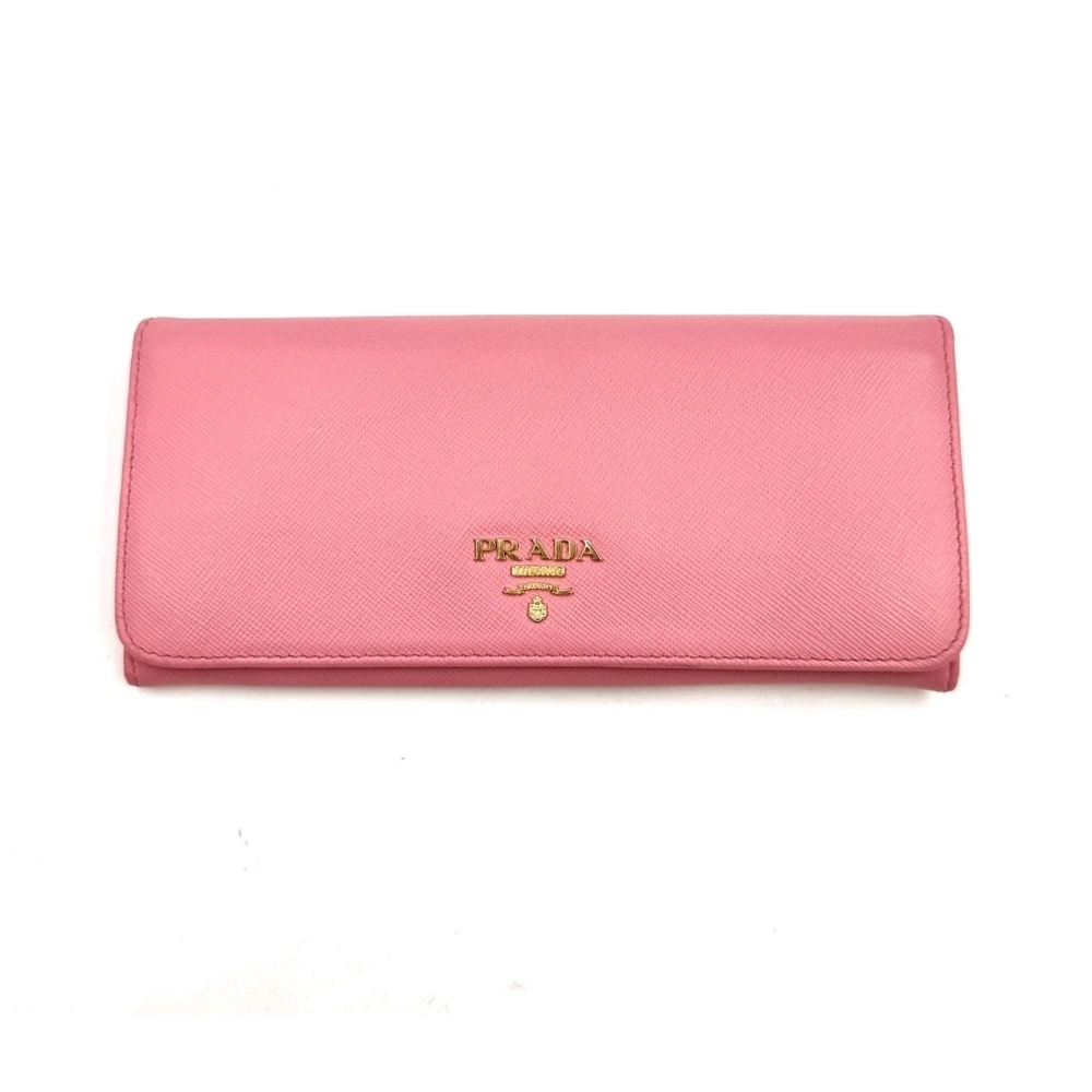 0450 Prada Pink Saffiano Metal Leather Continental WallPrada Pink Women's Wallet